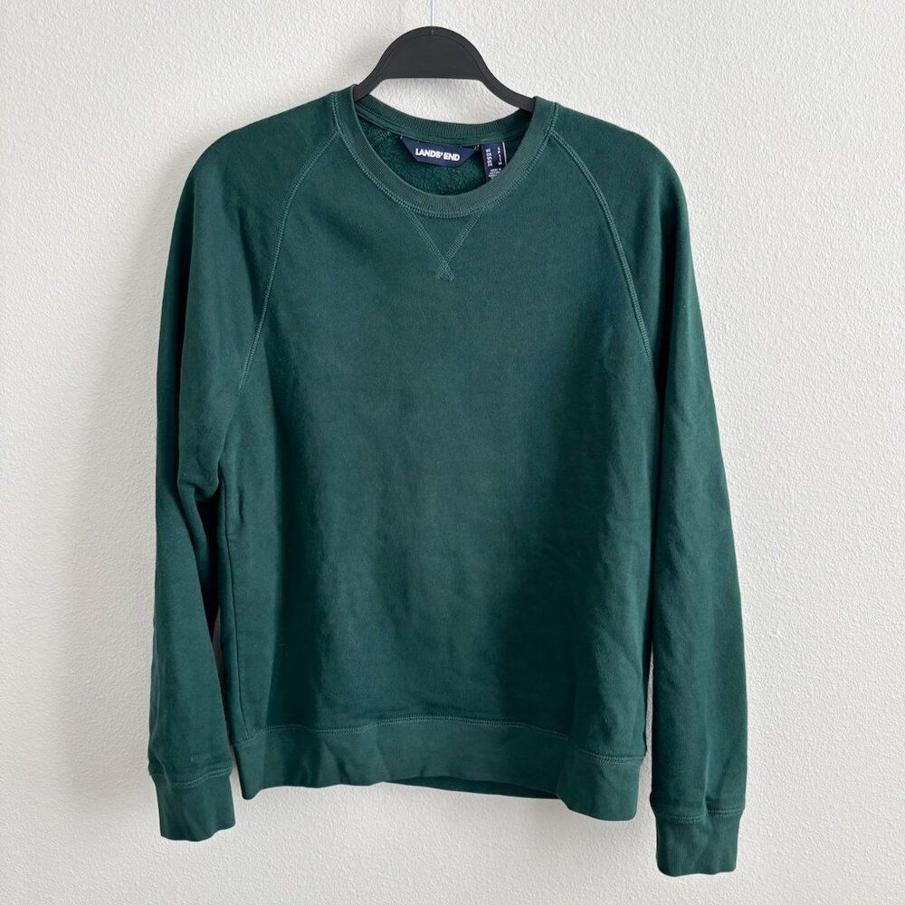 Lands' End Forest Green Crewneck Sweatshirt Size Small